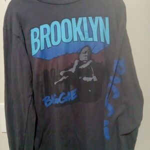 Brooklyn Biggie Small  Graphic Long Sleeve Shirt men size Large
